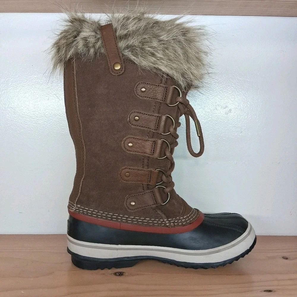 Sorel Joan of Arctic Faux Fur Waterproof Suede Leather Boots‎ Women's Size 6